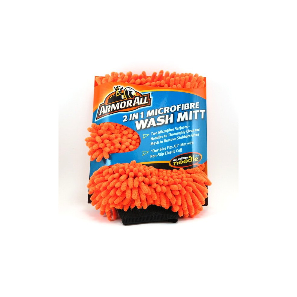 ArmorAll 2-in-1 Microfibre Noodle Wash Mitt - Dual-Texture with Soft Noodles & Non-Scratch Mesh, Safe for All Automotive Finishes | 40005EN-image-OPC-P5R69G2-NEW