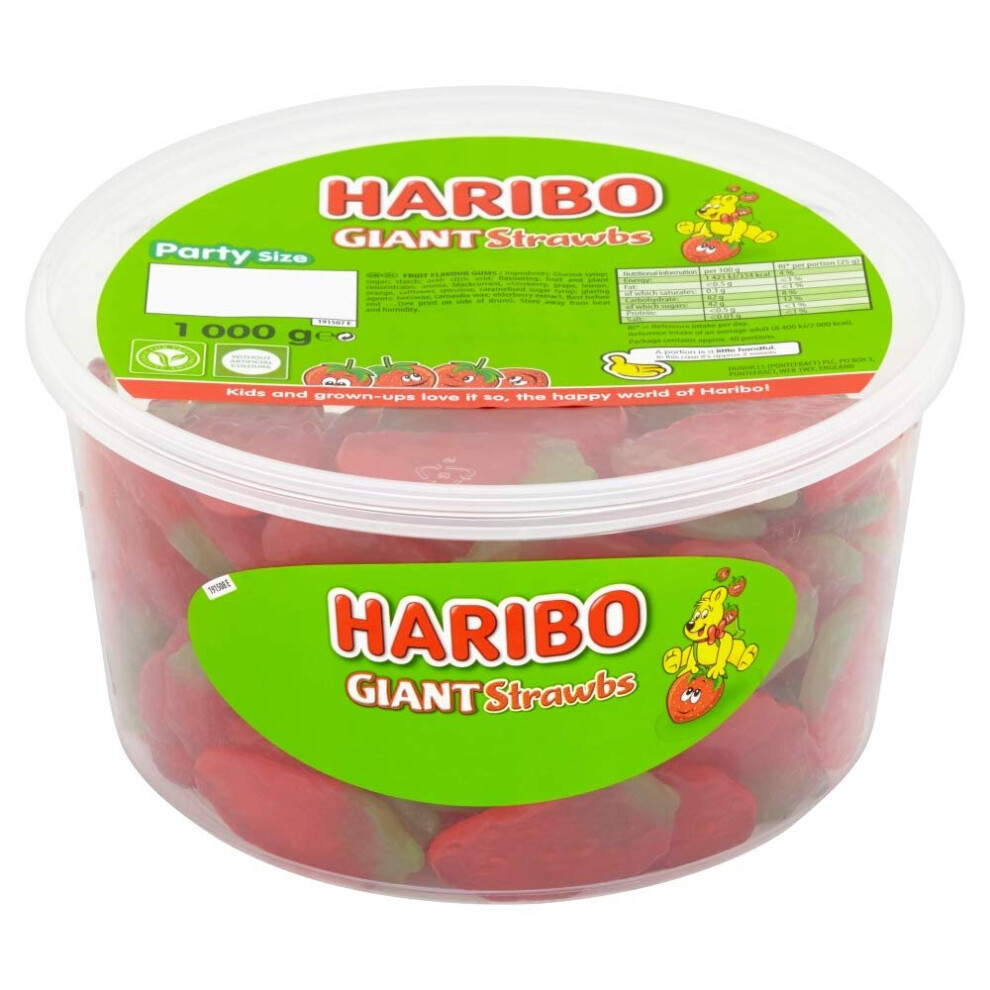 Haribo Giant Strawberry Bulk Sweets 1 Kg