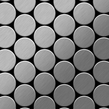 Metal Mosaic Tile Stainless Steel brushed grey 1.6mm Medallion-S-S-B