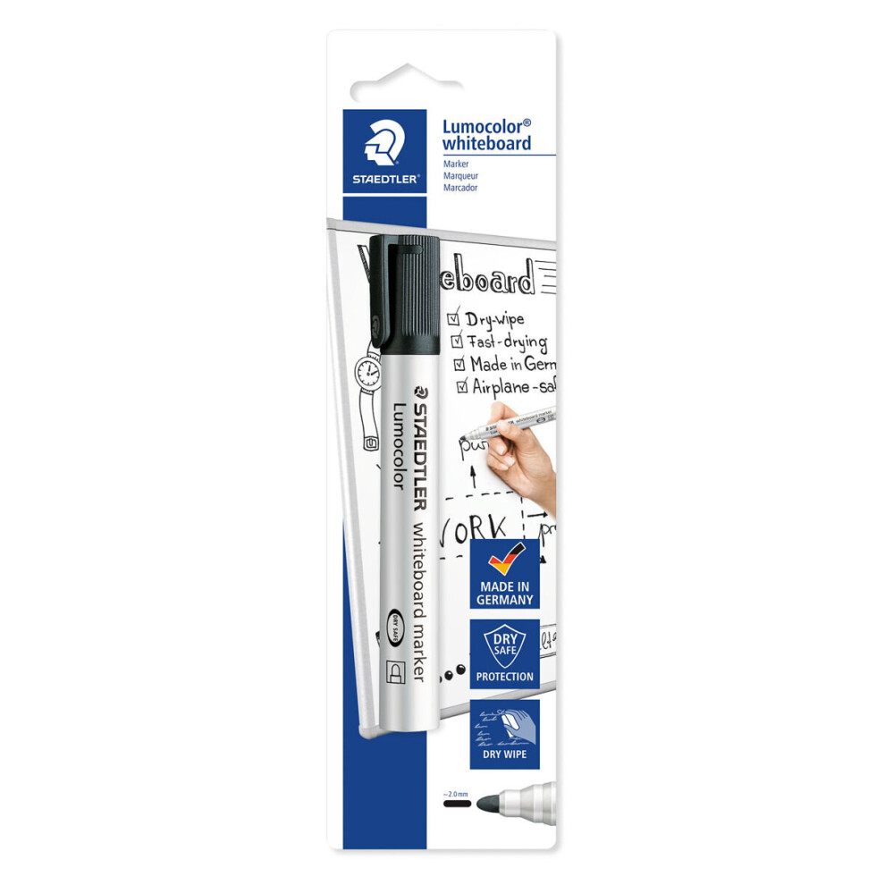 New Staedtler Lumocolor Whiteboard Marker Bullet Tip Black 351-9