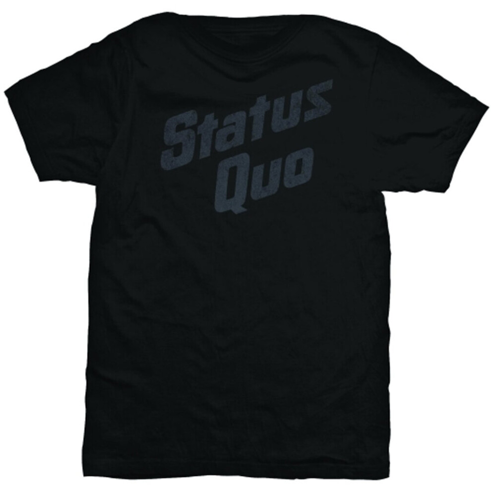 (Medium) Status Quo 'Vintage Retail Logo' (Black) T-Shirt