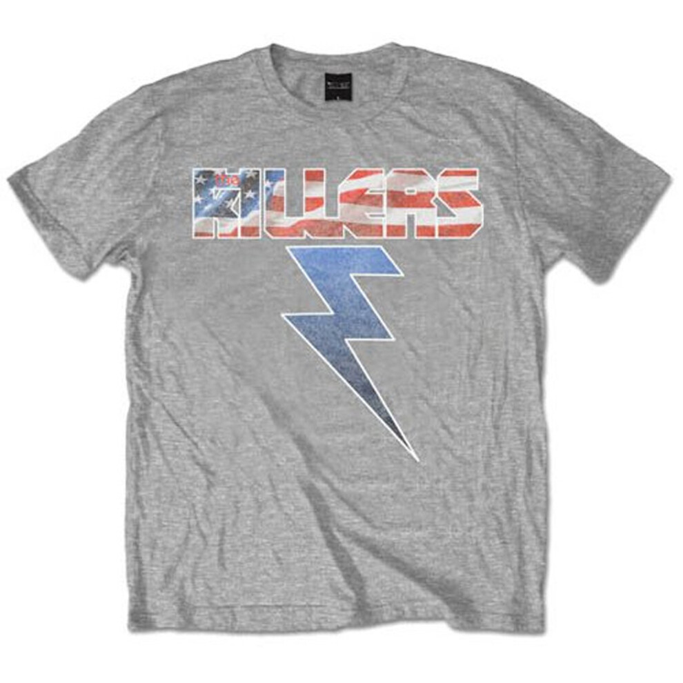 (Large) The Killers 'Bolt America' (Grey) T-Shirt