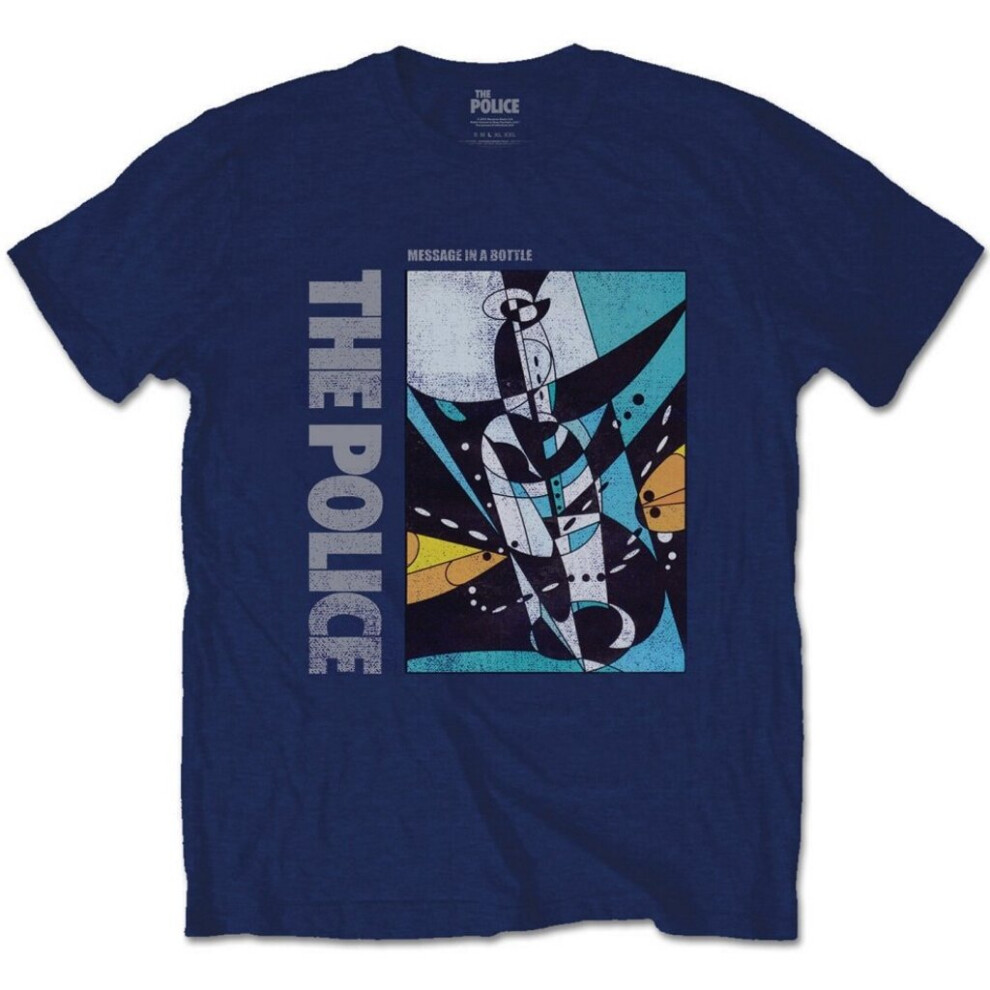 (Small) The Police 'Message In A Bottle' (Blue) T-Shirt