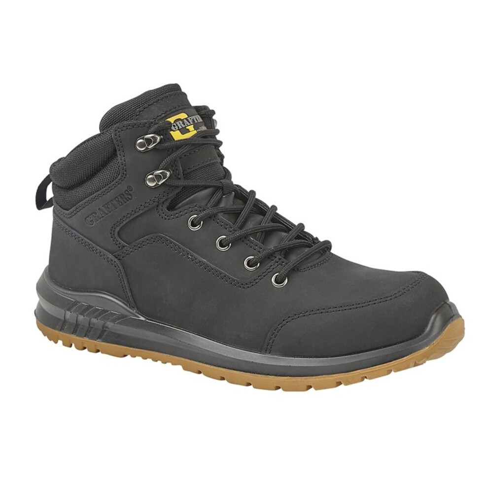 (12 Uk, Black) Grafters Mens Action Nubuck Safety Ankle Boots 5059444442384