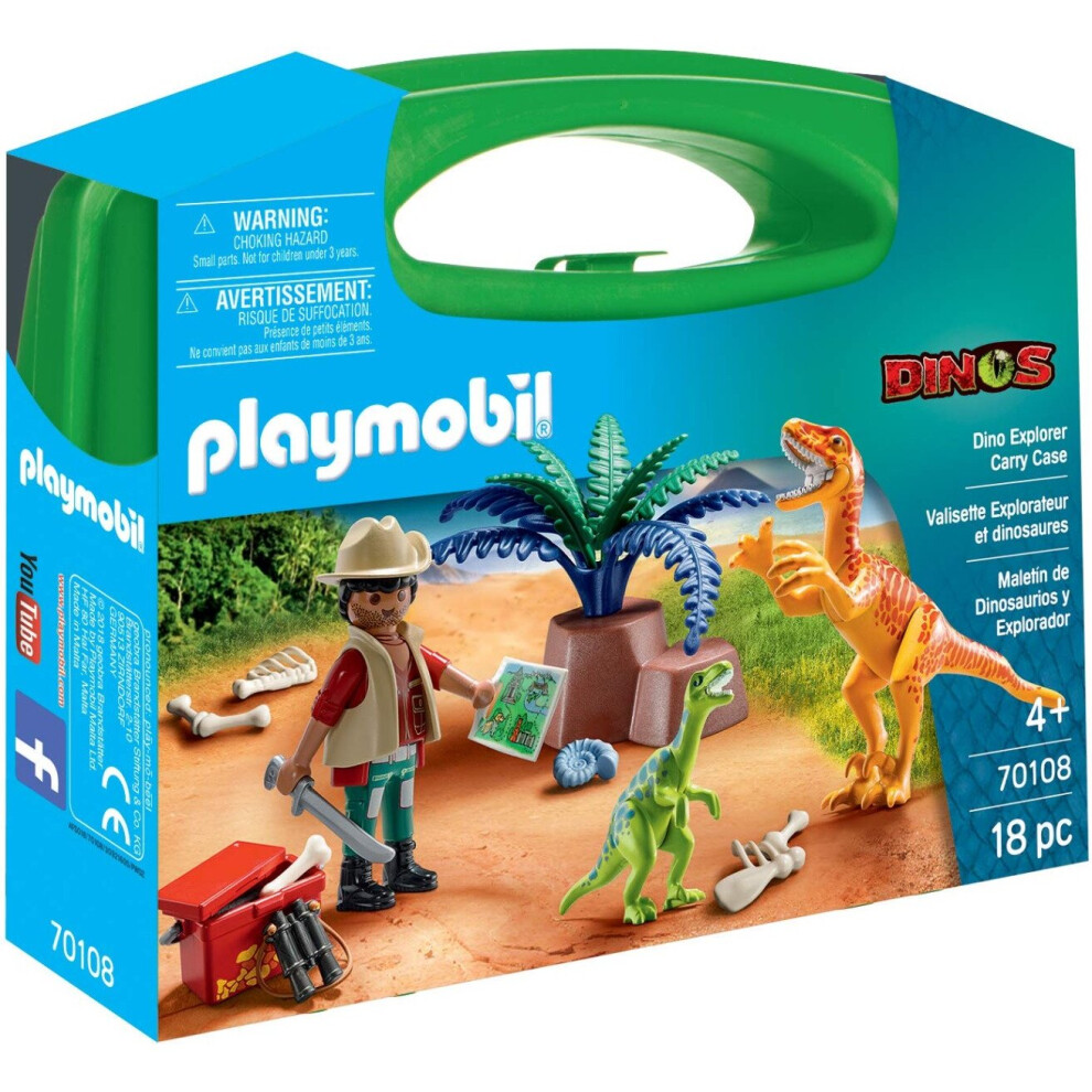 Playmobil 70108 Large Dino Explorer Carry Case 18Pc Playset