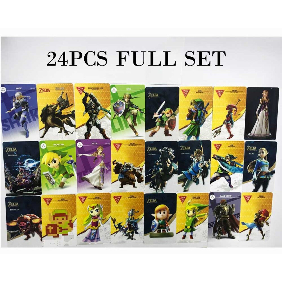 25 Full Set ZELDA BREATH OF THE WILD NFC PVC TAG Card for Switch Wii U, 20 Hearts WOLF LINK x 2