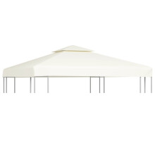 vidaXL Gazebo Cover Cream White 3x3m Waterproof Canopy Replacement Tent Top