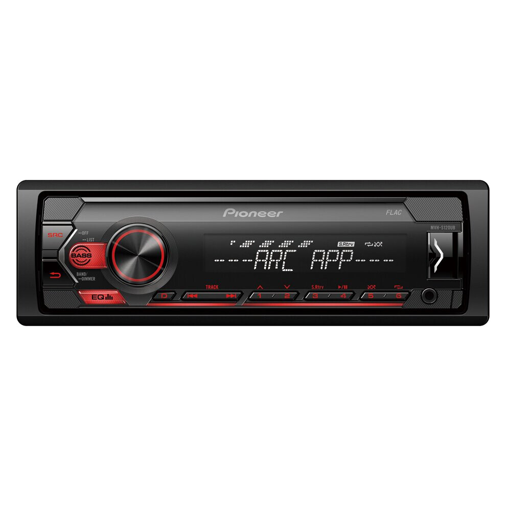 Pioneer MVH S120UB 1-Din Multimedia Receiver With Red Illumination