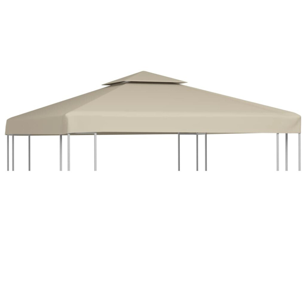 vidaXL Gazebo Cover Canopy Replacement - 310 g/m² - Beige - 3 x 3 m - Polyester - Image 2