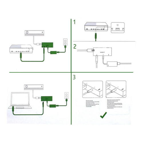 KINECT 2.0 Power Adapter Kit for XBOX ONE S/X Windows 8/10 PC HUB 2