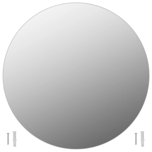 VidaXL vidaXL Large Round Glass Bathroom Wall Mirror - 70cm 2