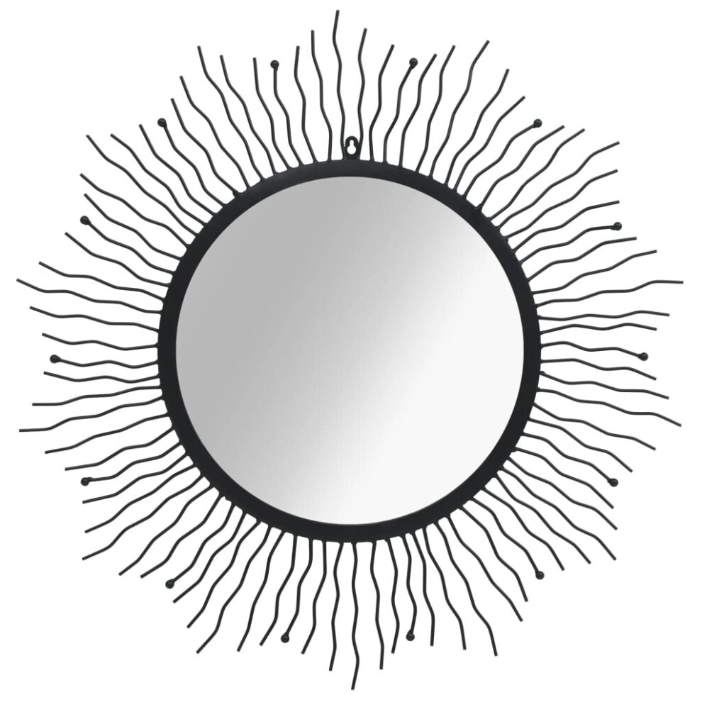 vidaXL Wall Mirror Sunburst 80cm Black Home Bathroom Hanging Make-up Vanity