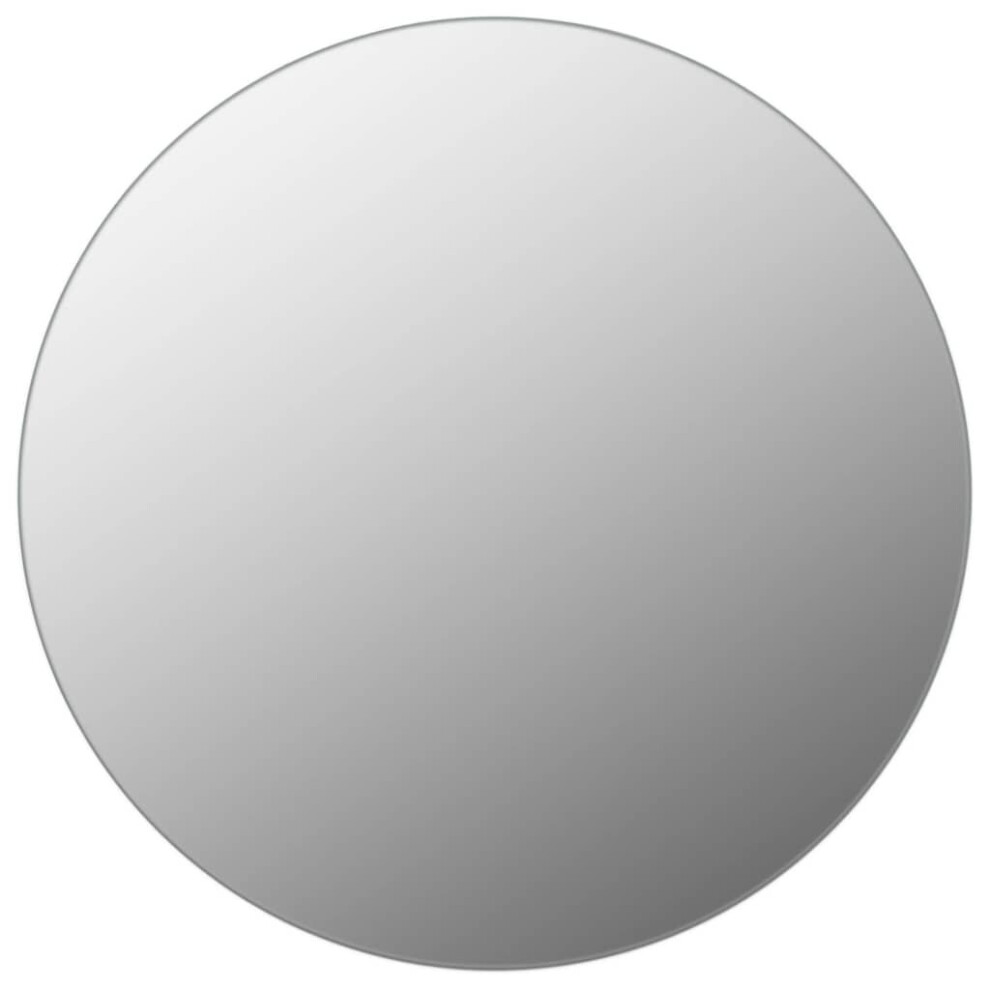 Vidaxl Large Round Glass Bathroom Wall Mirror - 70Cm Red