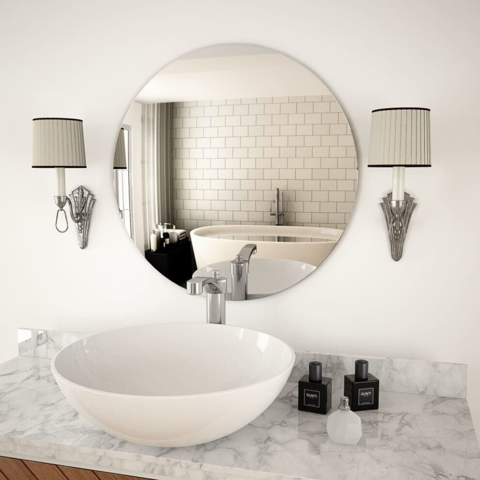 vidaXL Wall Mirror 60cm Round Glass Home Bedroom Vanity Makeup Dressing Decor