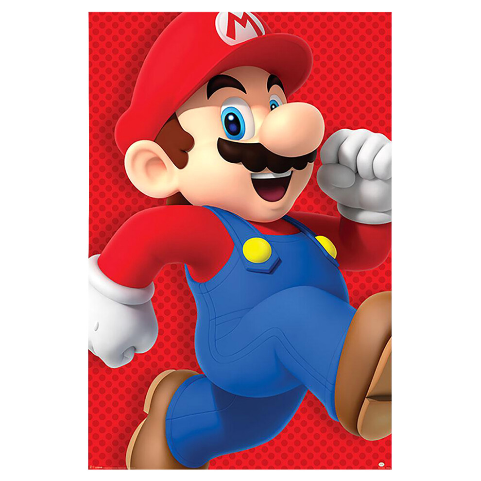 Affiche Maxi Super Mario Courir - Super Mario - Rouge - Carton - Papier - Rectangulaire