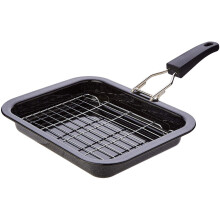 Vitreous Enamel Small Grill Pan and Rack, 28cm x 22cm