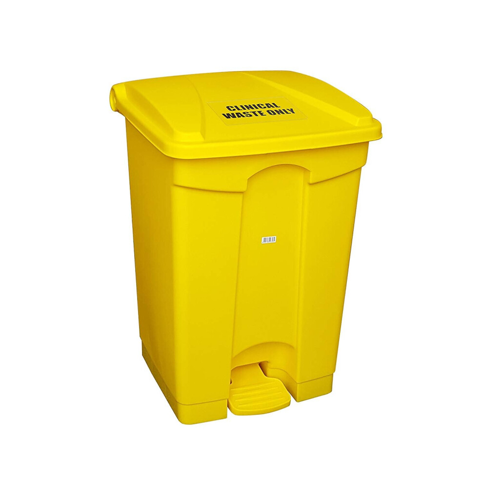 (45 Litre) Yellow Medical Step On Clinical Waste Peddle Bin Plastic