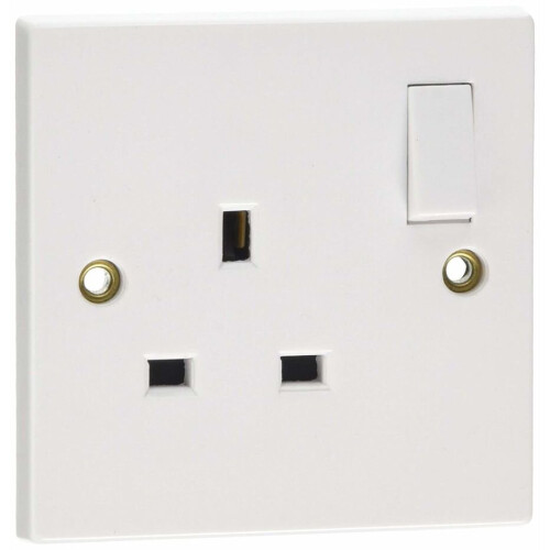 Pifco 13 Amp 1 Gang Switched Wall White Single Socket