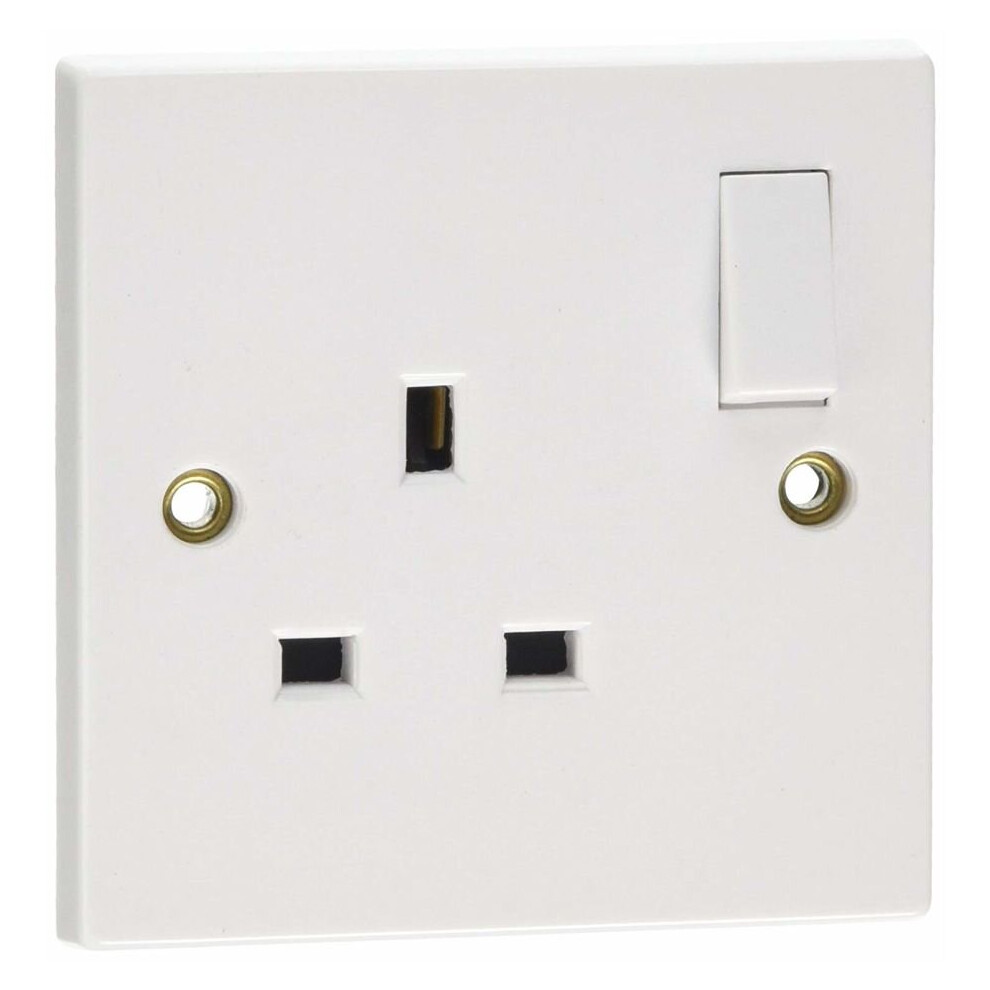 Pifco 13 Amp 1 Gang Switched Wall White Single Socket