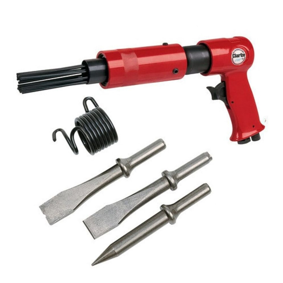 Clarke 2 In 1 Air Pistol Grip Needle Scaler Hammer Kit 5016086202097
