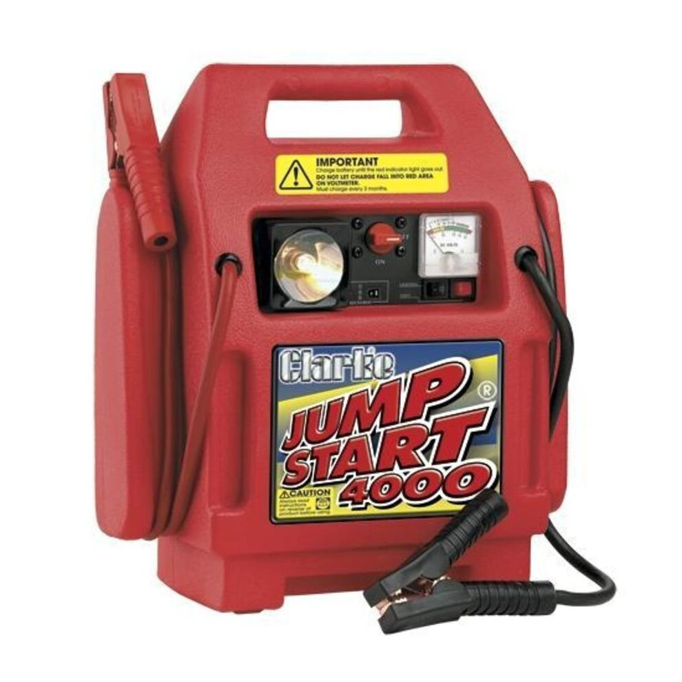 Clarke Heavy Duty Jumpstart 4000 \'extra-power\' battery for easily starting bigger engines.