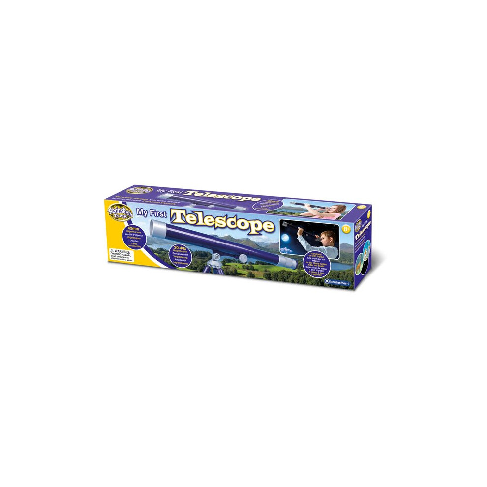 Brainstorm Toys My First Telescope Pack Of 6 - 42Mm Beginner Scope, 20X-40X Magnification, Handheld Or Table-Top Tripod (E2071)