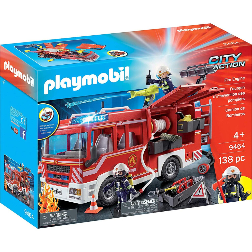 Playmobil 9464 City Action Fire Engine with Working Water Cannon 