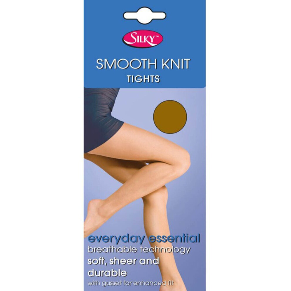 (XX-Large (54â-60â), Natural Tan) Silky Womens/Ladies Smooth Knit Tights Extra Size (1 Pairs)