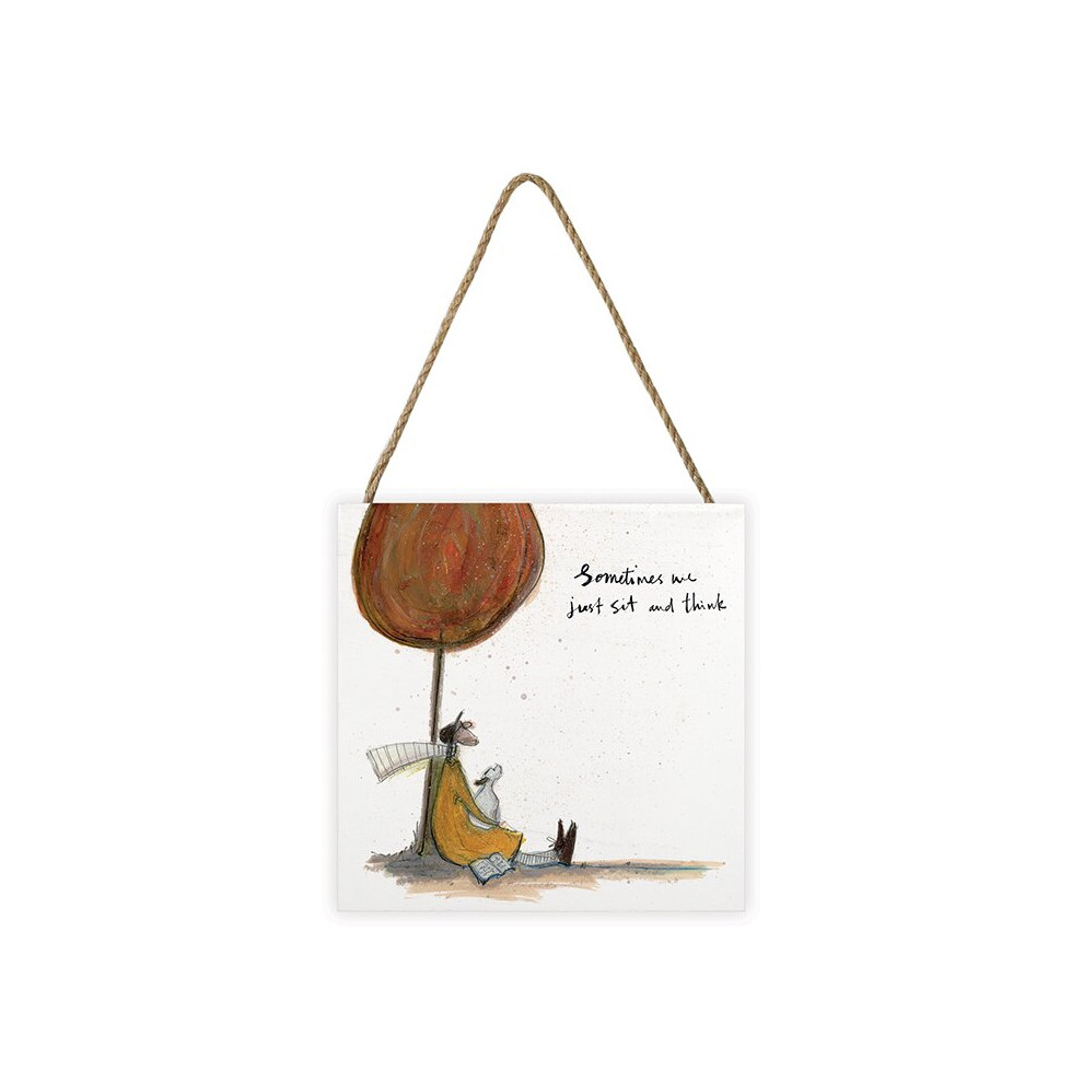 Sam Toft (Sometimes we Just Sit and Think) 20 x 20 x 3cm Wooden Wall Art