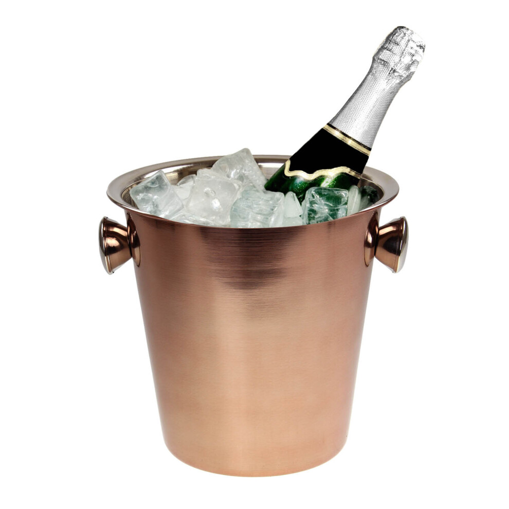 Rose Gold Stainless Steel Champagne Ice Bucket Drinks Cooler Wine Beverage Bar