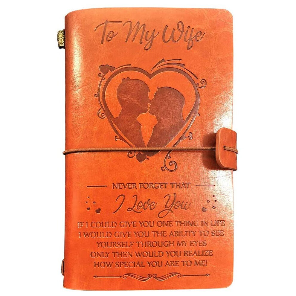 to My Wife Leather Journal Gifts - Never Forget That I Love You - Anniversary Gift for Wife