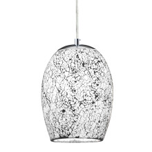 Searchlight 1 Light White Crackle Glass Pendant Chandelier Ceiling Fitting New