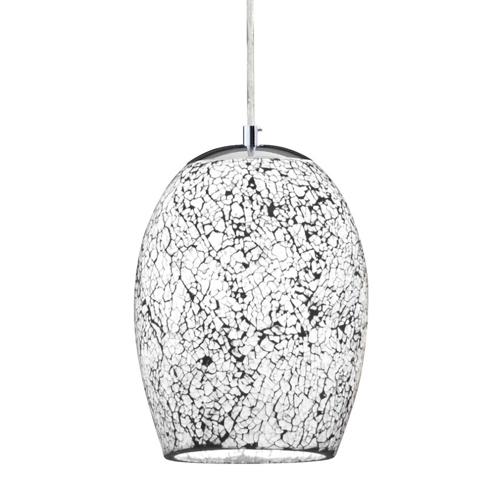 Search 1 Crackle Glass Pendant Chandelier Ceiling Fitting New Light/White