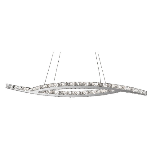 Searchlight Searchlight 24 LED Lights Chrome Modern Oval Pendant Ceiling Chandelier Light