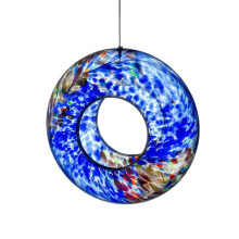 Sienna Glass Hanging Bird Feeder, Blue