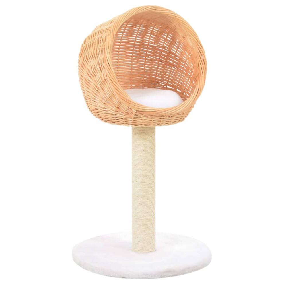 Vidaxl Cat Tree With Sisal Scratching Post Natural Willow Wood Kitty Tower