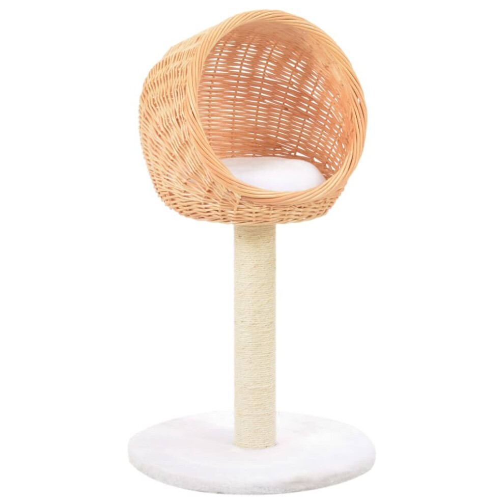 vidaXL Cat Tree with Sisal Scratching Post Natural Willow Wood Kitty Tower