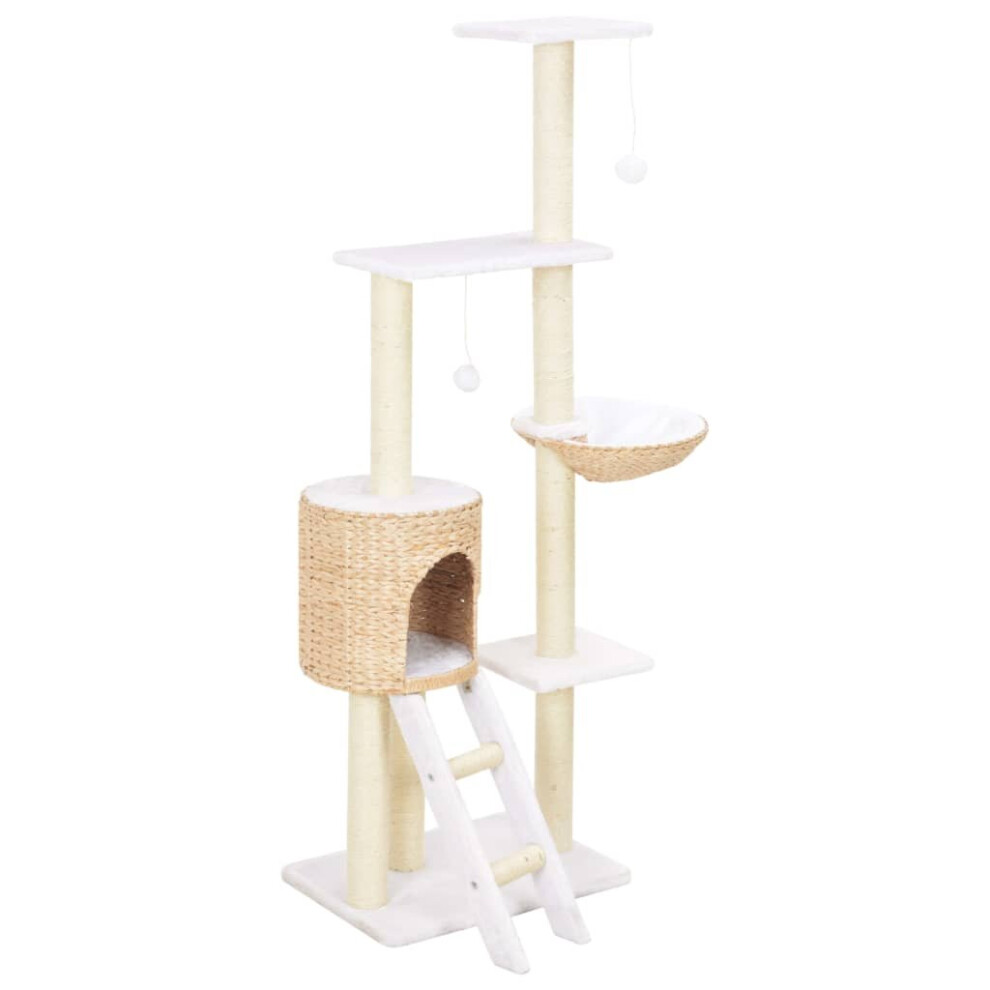 vidaXL Cat Tree With Sisal Scratching Post Seagrass Kitty Play Centre Tower