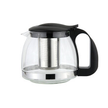 1100ml Stainless Steel Heat Resistant Glass Teapot Infuser Flower Tea Leaf Maker
