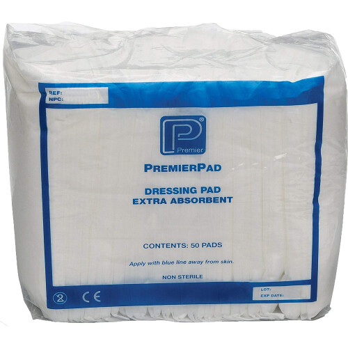 Premier Pad Dressings Non-Sterile 20 x 20 cm - Pack of 25 Highly Absorbent Wound Pads