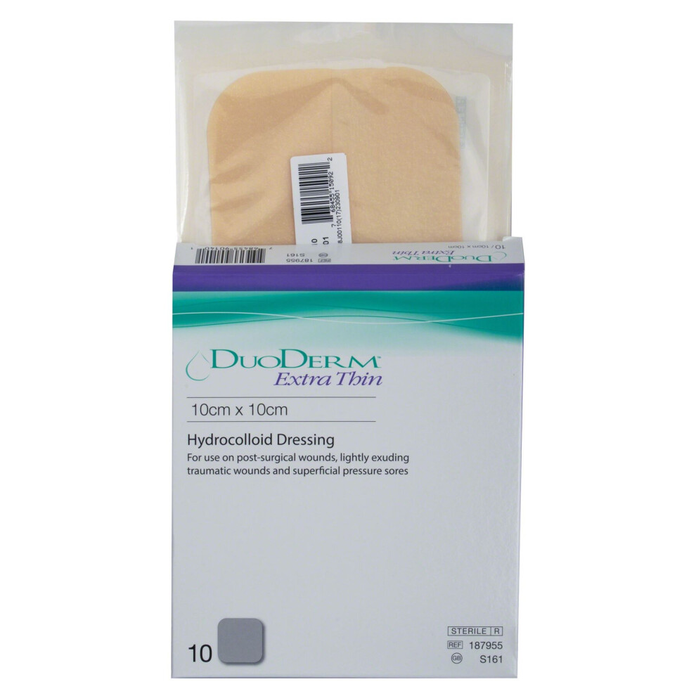 Convatec Duoderm Extra Thin Hydrocolloid Dressing 10Cm X 10Cm - Pack Of 10