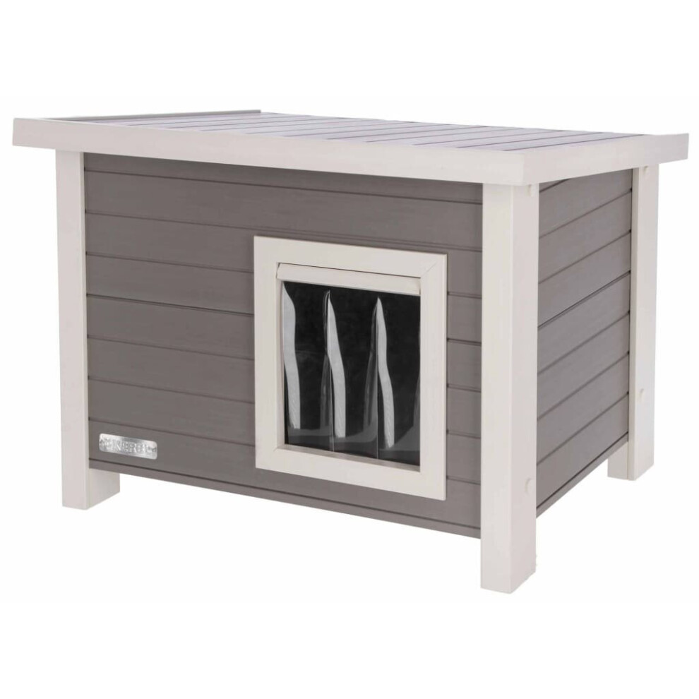 Kerbl ECO Cat House Eli 57x45x43cm Grey and White Kitty Habitat Shed Kennel
