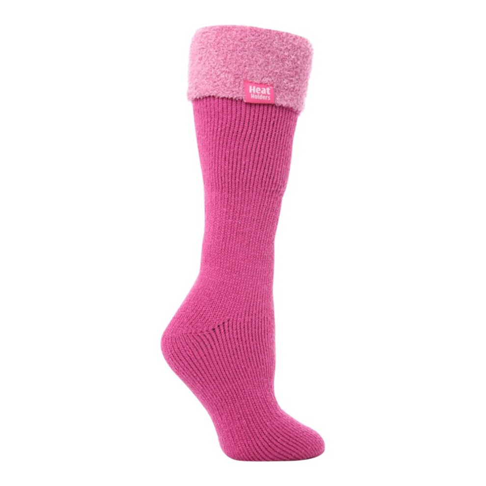 (4-8 UK, Mulberry Pink) Heat Holders - Ladies Thermal Wellington Boot Socks in 7 colours