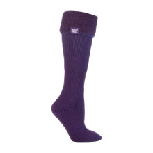 (04-Aug, Lila / Samt) Heat Holders - Heat Holders Damen Winter Thermo Gummistiefel Socken - Stiefelsocken