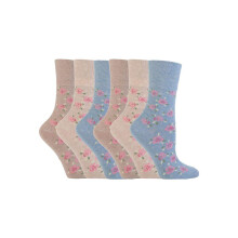 (04-Aug, GG46) Gentle Grip - 6er Pack Damen Baumwolle Socken Ohne Gummi Bunt | Gentle Grip-ödem Socken Muster