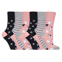 (04-Aug, GG169) Gentle Grip - 6er Pack Damen Baumwolle Socken Ohne Gummi Bunt | Gentle Grip-ödem Socken Muster