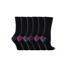 (04-Aug, GG11) Gentle Grip - 6er Pack Damen Baumwolle Socken Ohne Gummi Bunt | Gentle Grip-ödem Socken Muster