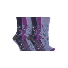 (04-Aug, GG57) Gentle Grip - 6er Pack Damen Baumwolle Socken Ohne Gummi Bunt | Gentle Grip-ödem Socken Muster