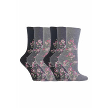 (04-Aug, GG45) Gentle Grip - 6er Pack Damen Baumwolle Socken Ohne Gummi Bunt | Gentle Grip-ödem Socken Muster