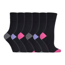 (04-Aug, SOLRP07HT) Gentle Grip - 6er Pack Damen Baumwolle Socken Ohne Gummi Bunt | Gentle Grip-ödem Socken Muster